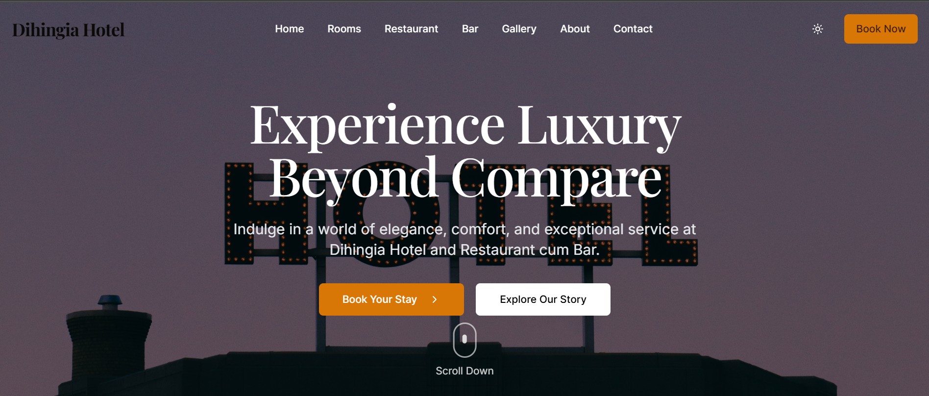 Dihingia Hotel & Restaurant Cum Bar Website + App